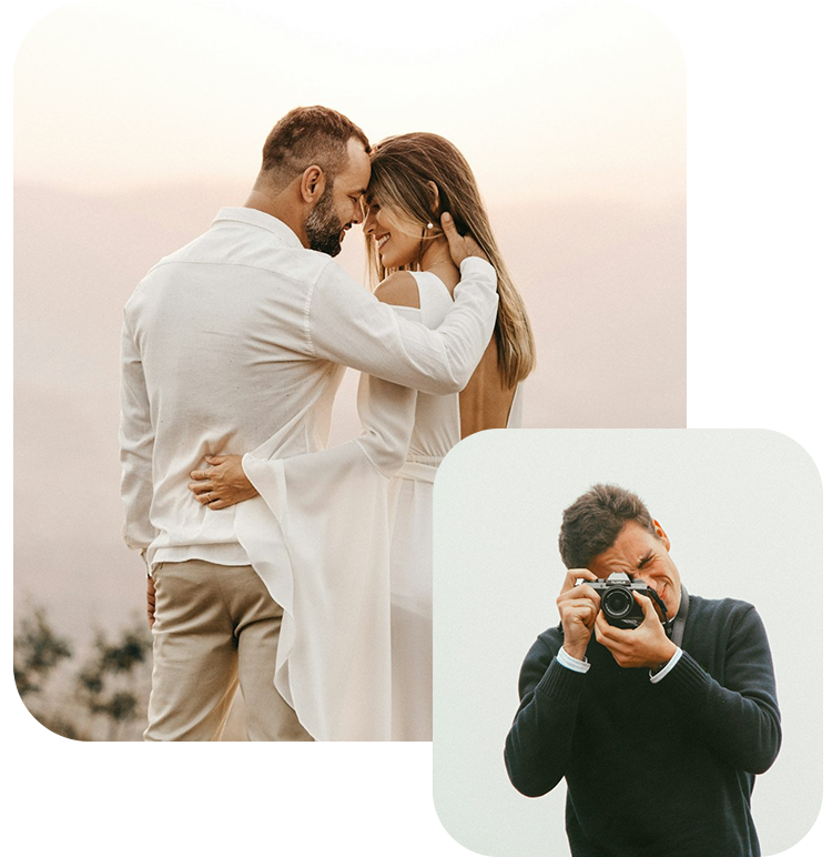 A Photographer Taking a Picture of a Couple